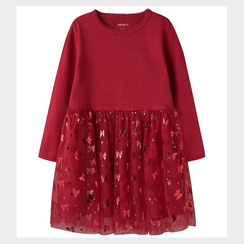 Name It Kjole - NmfRosally - Rib/Tyl - Jester Red