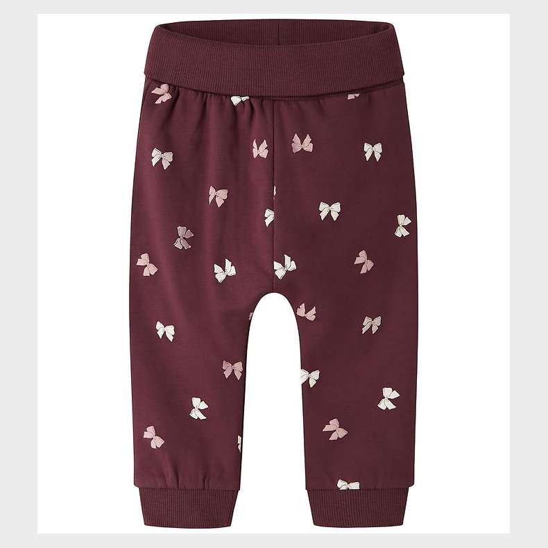 Name It Sweatpants - NbfVimone - Burgundy/Bow