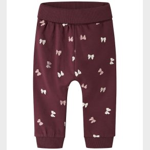 Name It Sweatpants - NbfVimone - Burgundy/Bow