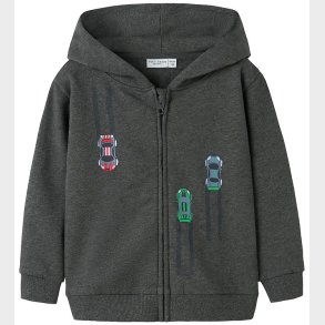 Name It Cardigan m. Htte - NmmVoltinus - Dark Grey Melange/Cars