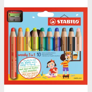 Stabilo Farveblyanter - Woody - 880/10-2 - Multifarvet