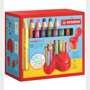 Stabilo Farveblyanter - Woody - 3-i-1 - Deskset - Multifarvet