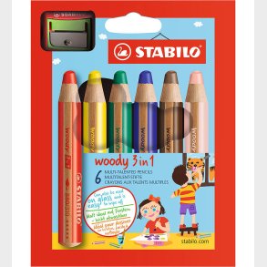 Stabilo Farveblyanter - Woody - 8806-2 - Multifarvet