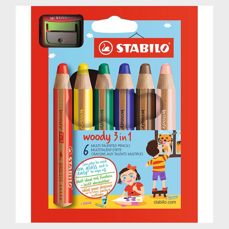 Stabilo Farveblyanter - Woody - 8806-2 - Multifarvet