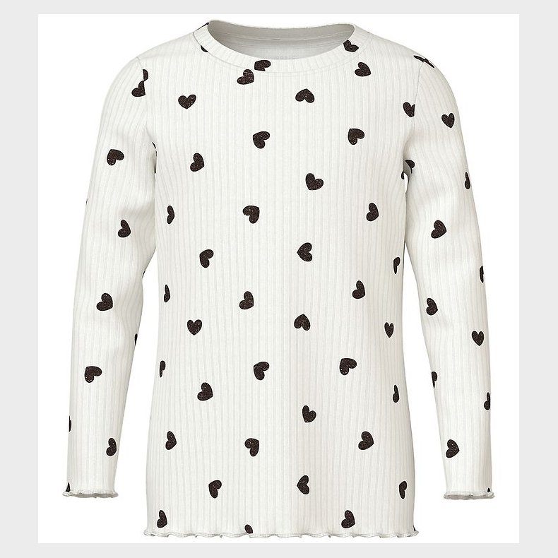 Name It Bluse - NmfVemma - Cloud Dancer/Tiny Heart