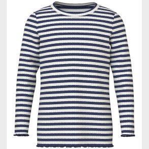 Name It Bluse - NmfVemma - Cloud Dancer/Beacon Blue Stripe