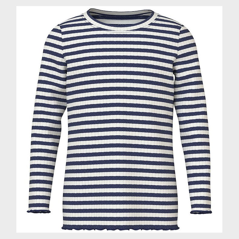 Name It Bluse - NmfVemma - Cloud Dancer/Beacon Blue Stripe