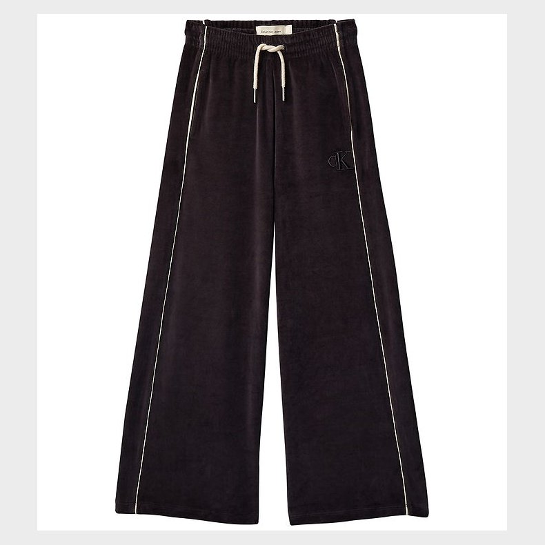 Calvin Klein Bukser - Wide - Velour - Black