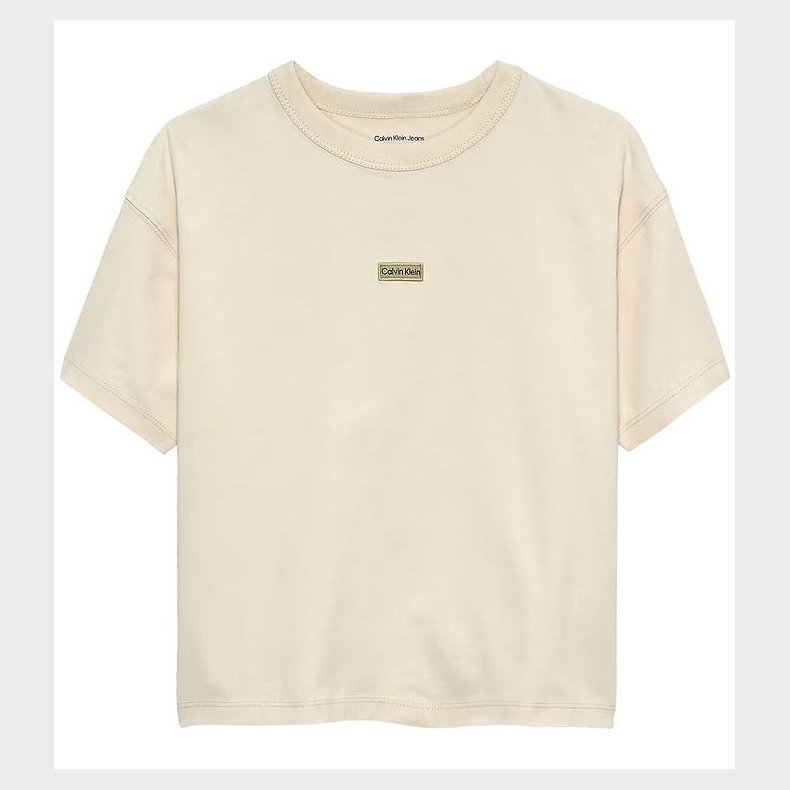 Calvin Klein T-shirt - Folded Logo Label - White Gray