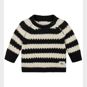 Calvin Klein Bluse - Strik - Yarn Dyed Stripe - Black/Whitecap