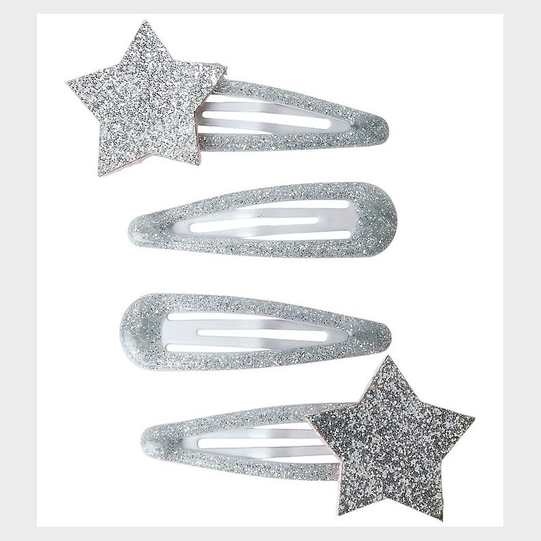 Name It Hrklemme - 4-pak - NmfRosa - Silver/STARS