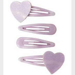 Name It Hrklemme - 4-pak - NmfRosa - Keepsake Lilac/HEARTS