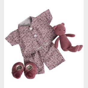 Smallstuff Dukketj - Pyjamas m. Sutsko og Bamse - Dark Rose
