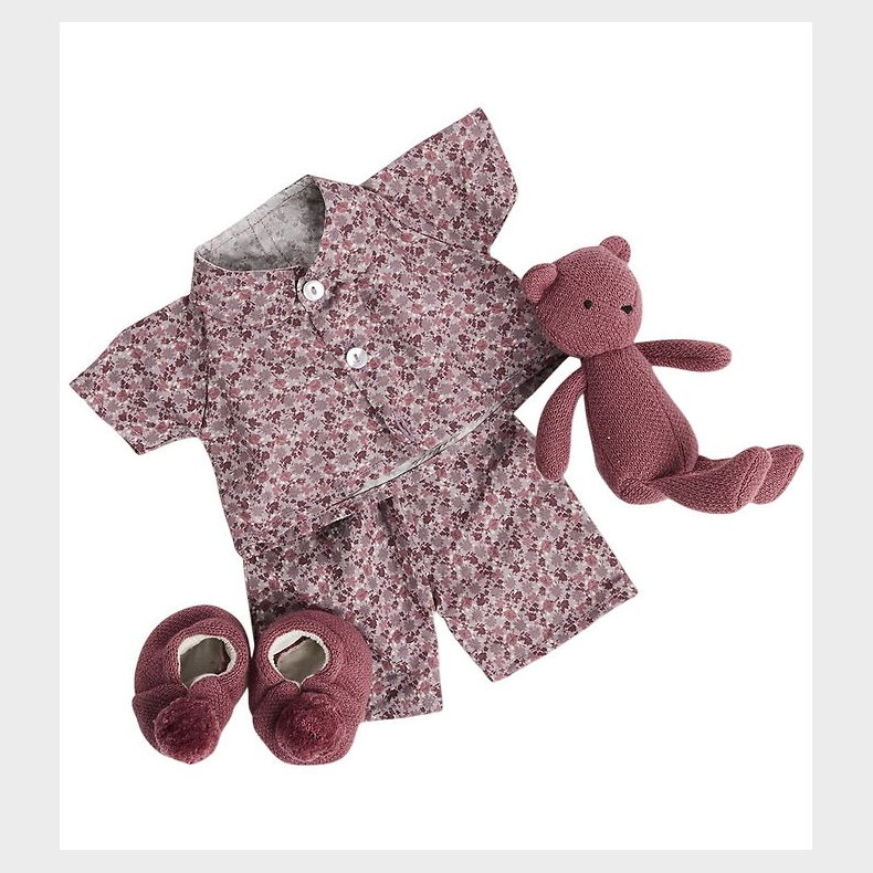 Smallstuff Dukketj - Pyjamas m. Sutsko og Bamse - Dark Rose