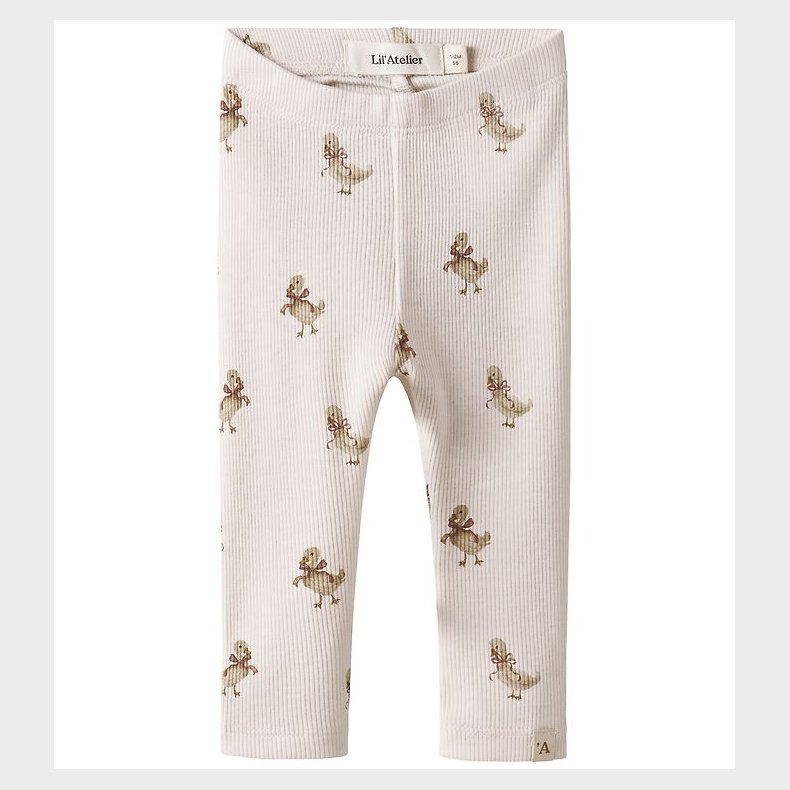 Lil' Atelier Leggings - Rib - NbfLavo - Almost Mauve/Goose