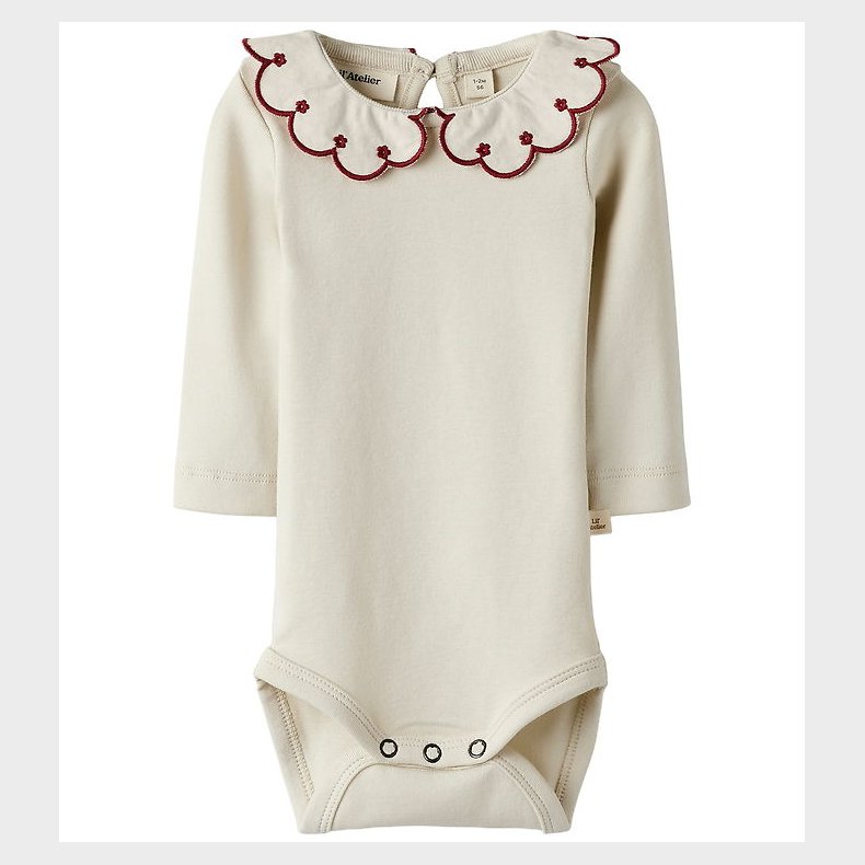 Lil Atelier Body L/ - NmfFundo - Turtledove/ Red Dahila