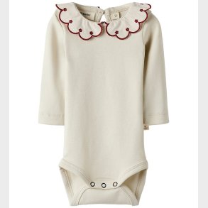 Lil Atelier Body L/ - NmfFundo - Turtledove/ Red Dahila