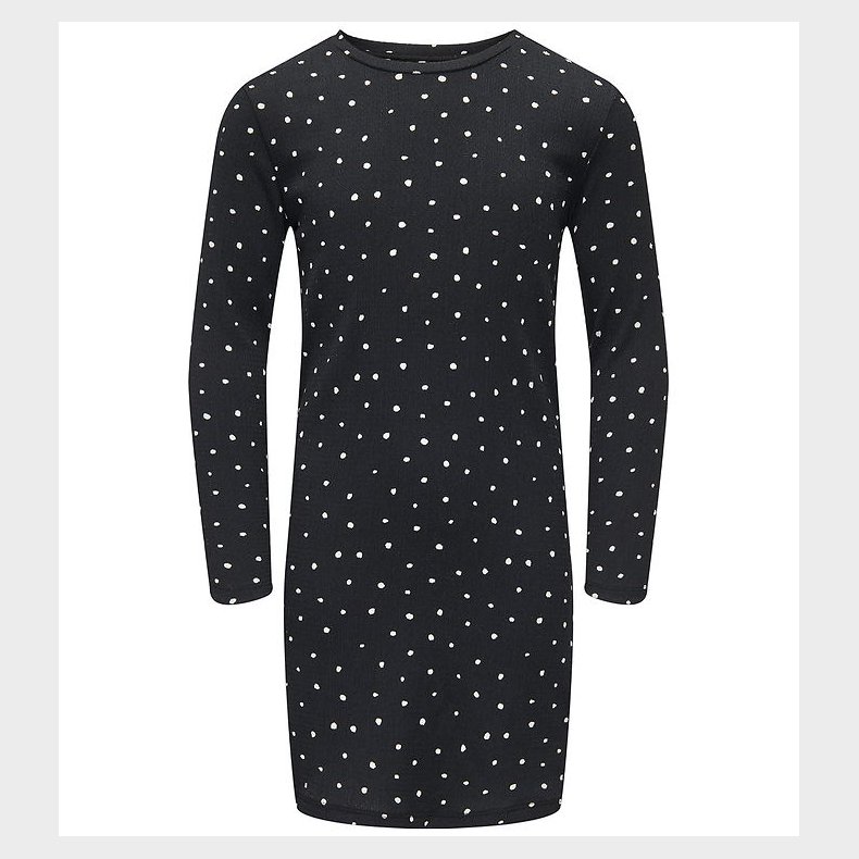 Kids Only Kjole - KogMelia - Black/Dots Cloud Dancer