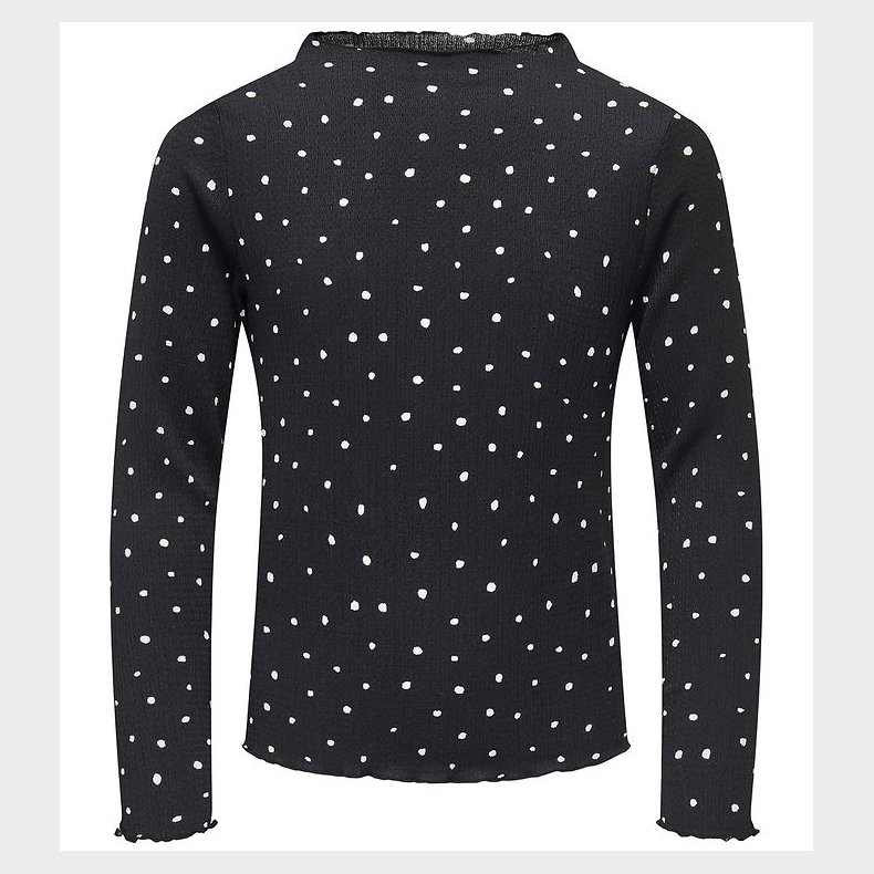 Kids Only Bluse - KogMelia - Black/Dots Cloud Dancer