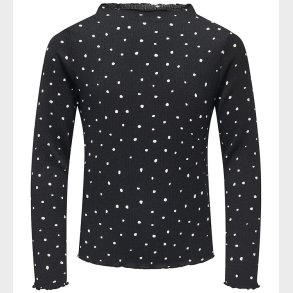Kids Only Bluse - KogMelia - Black/Dots Cloud Dancer