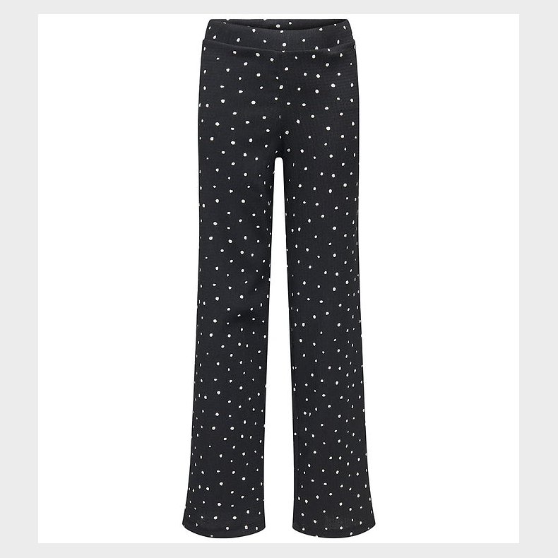 Kids Only Bukser - KogMelia - Black/Dots Cloud Dancer