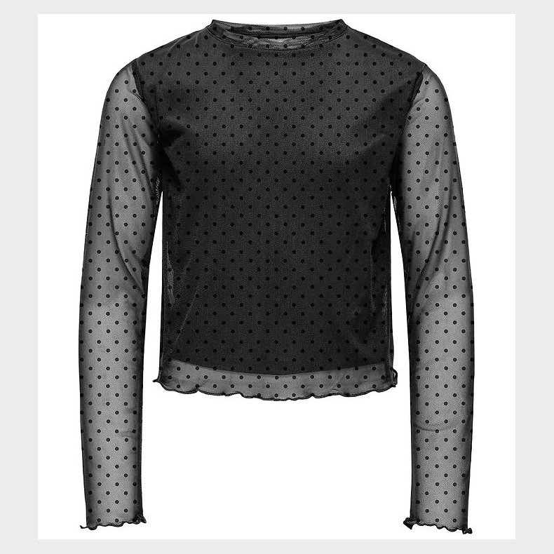 Kids Only Bluser - Mesh - KogDora - Black/Dots Flock Black