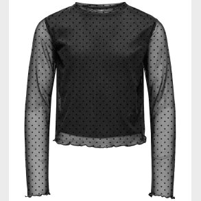 Kids Only Bluser - Mesh - KogDora - Black/Dots Flock Black