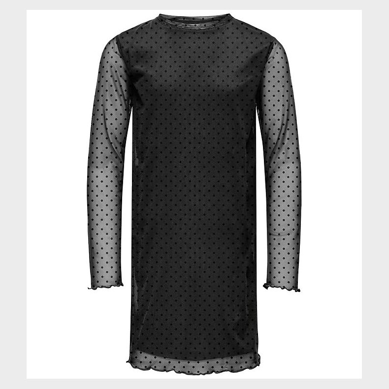 Kids Only Kjole - Mesh - KogDora - Black/Dots Flock Black