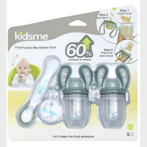 KidsMe Food Feedere - 2-pak - Starterpakke - Medium - Gray