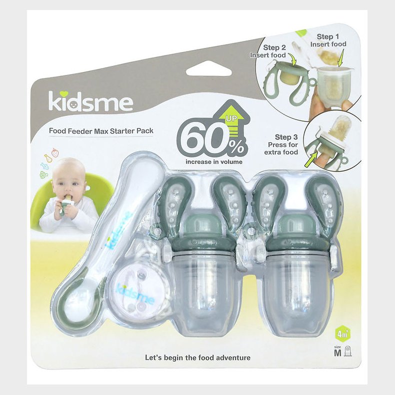 KidsMe Food Feedere - 2-pak - Starterpakke - Medium - Gray