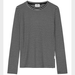Mads Nrgaard Bluse - Rib - Talika - Black/Vanilla Ice