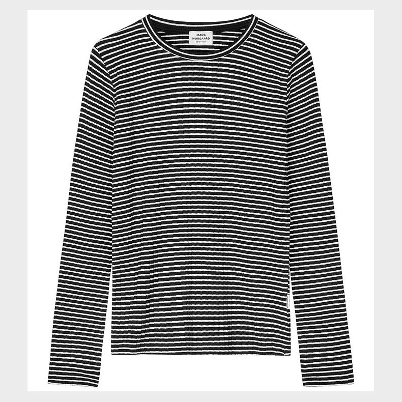 Mads Nrgaard Bluse - Rib - Talika - Black/Vanilla Ice