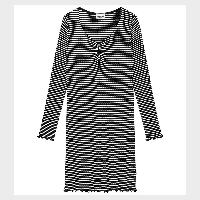 Mads Nrgaard Bluse - Rib - Tikina - Black/Vanilla Ice