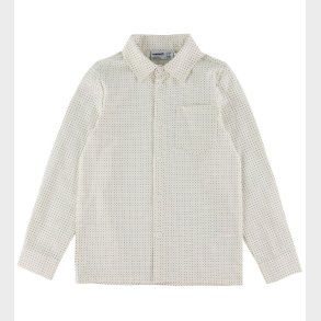 Name It Skjorte - NkmVilfred - Cloud Dancer/Dot Navy Blazer