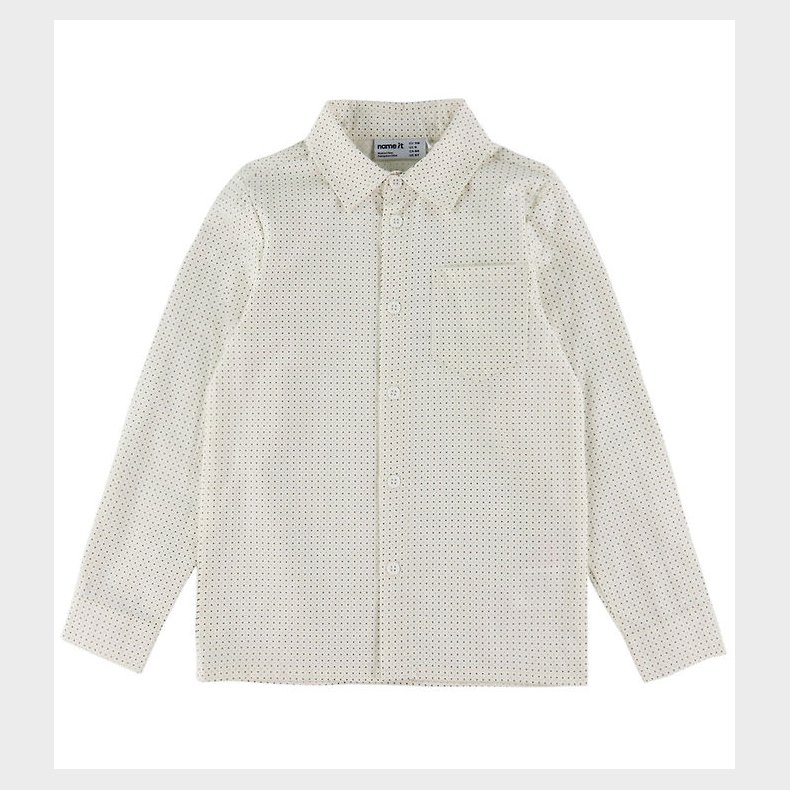 Name It Skjorte - NkmVilfred - Cloud Dancer/Dot Navy Blazer