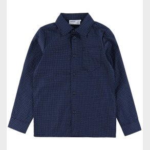Name It Skjorte - NkmVilfred - Navy Blazer/Dot Kentucky Blue