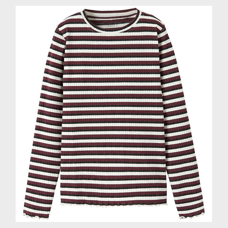 Name It Bluse - NkfVemma - Cloud Dancer/Black/Burgundy