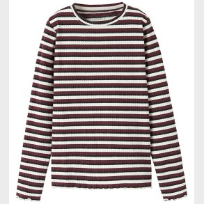 Name It Bluse - NkfVemma - Cloud Dancer/Black/Burgundy