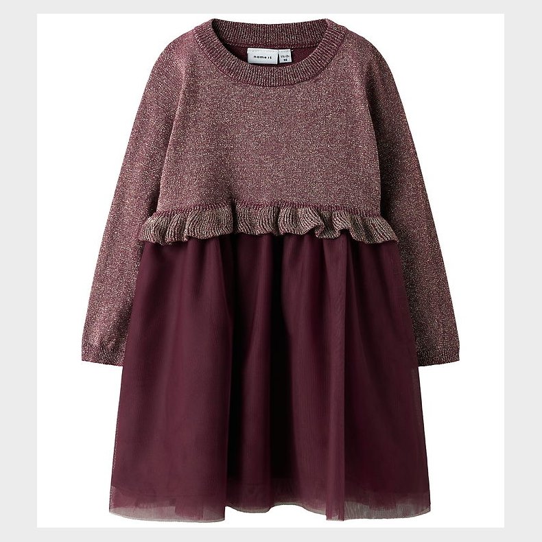 Name It Kjole - Strik - NmfRefraja - Burgundy