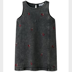 Name It Denimkjole - NmfBrynn - Medium Grey Denim/Flower