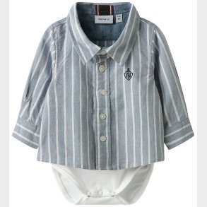 Name It Skjortebody l/ - NbmRekid - Flint Stone/Thin Stripe - B