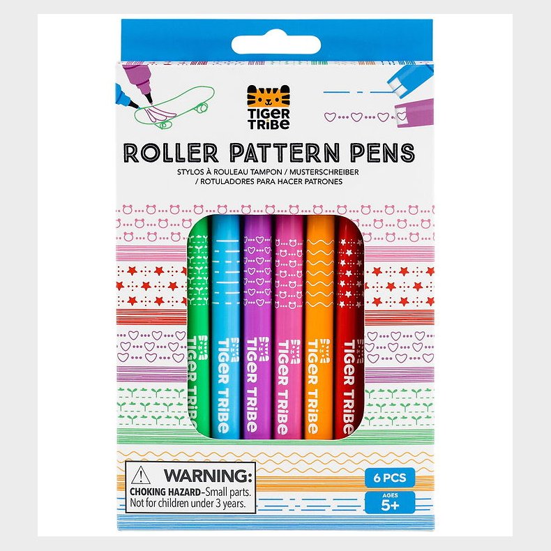 Tiger Tribe Tuscher - Roller Pattern Pens - 6 stk