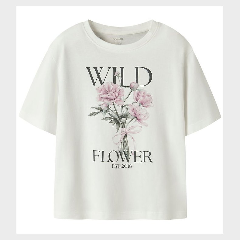 Name It T-shirt - NkfVotea - Cloud Dancer/Wild Flower