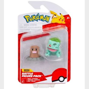 Pokmon Figurer - Battle Figure - 2-pak - Diglett/Bulbasaur