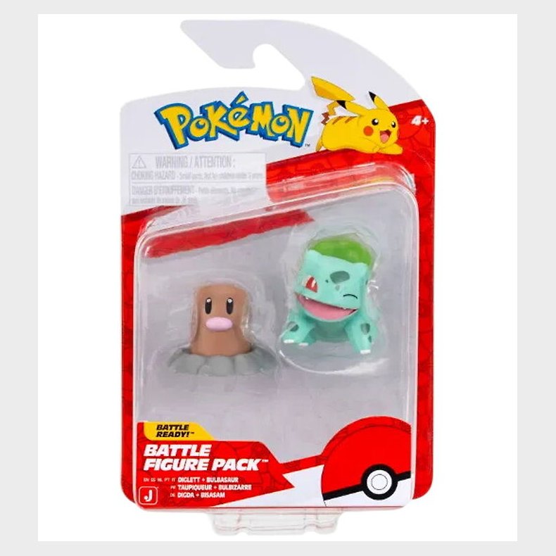 Pokmon Figurer - Battle Figure - 2-pak - Diglett/Bulbasaur