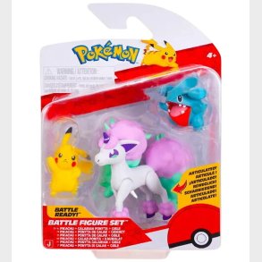 Pokmon Figur - Battle Figure - 3-pak - Pikachu/Gible/Ponyta