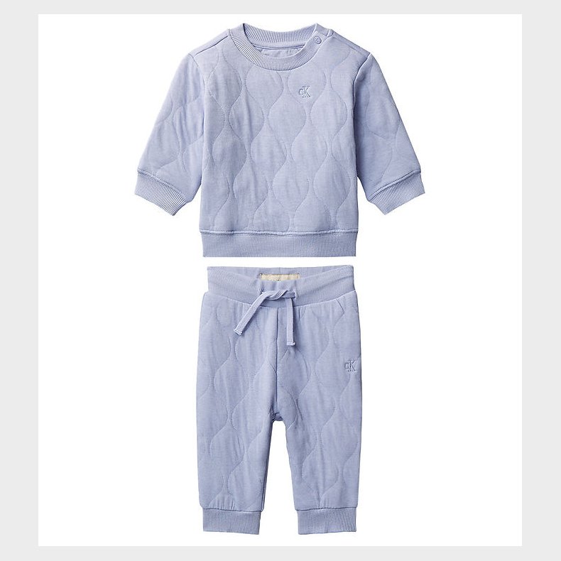 Calvin Klein Bluse/Bukser - Quilted - Dusky Cornflower Blue