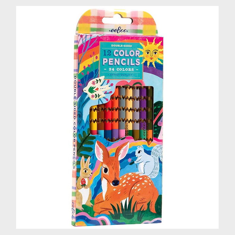 Eeboo Farveblyanter - Dobbeltsidet - 12-pak