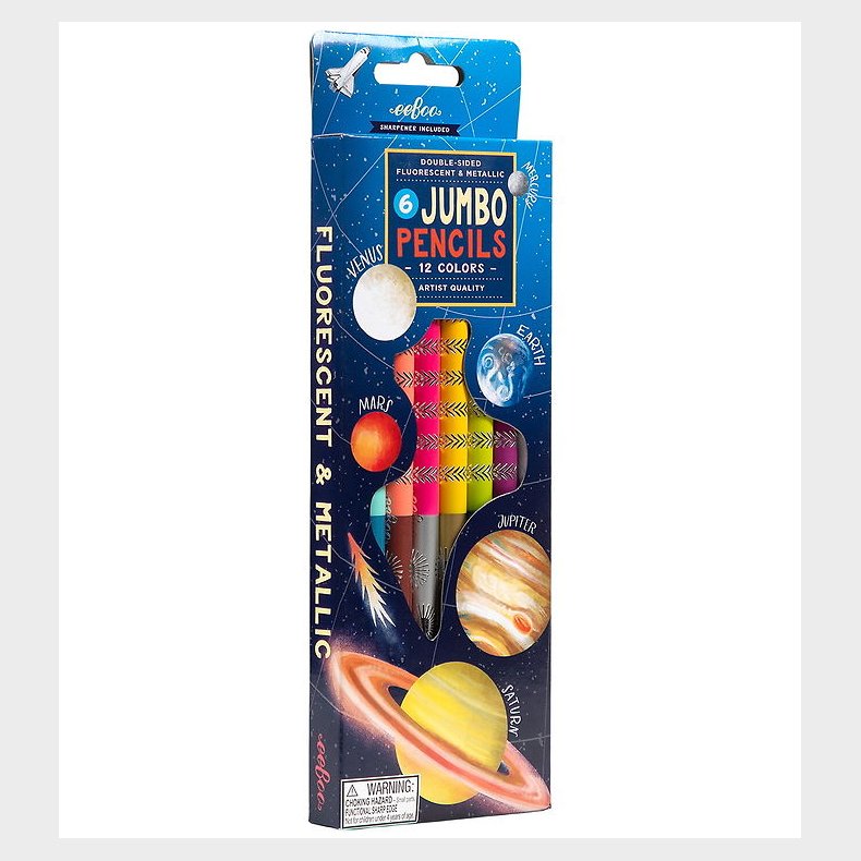 Eeboo Farveblyanter - Dobbeltsidet - 6-pak