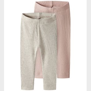 Name It Leggings - Noos - Rib - 2-pak - NbnKab - Peyote Melange/
